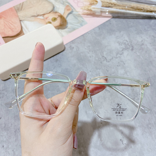 TR8917 anti-blue light goggles frame with large frame, big face, small face, plain face, street photography, personality, retro style, can be worn with glasses