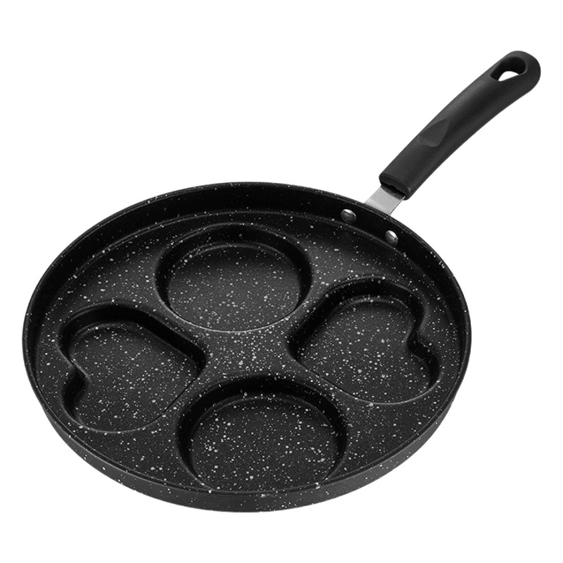 Maifan piedra huevo sartén desayuno olla hogar de cuatro agujeros sartén multi-funcional huevo freír hamburguesa molde huevo plano sartén