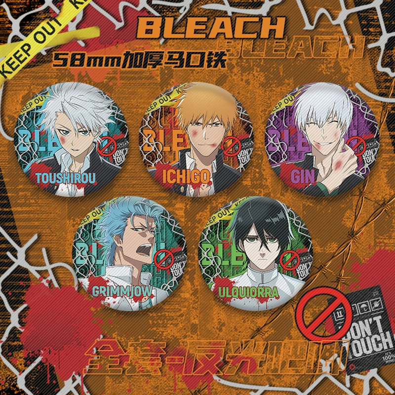 Бейдж-подвеска (Bleach) Куросаки Ичиго 58 мм светоотражающая аниме-булавка, HD печать