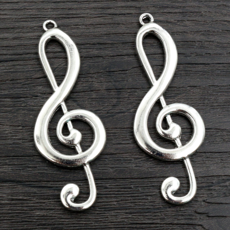 Alloy Musical Note Pendant DIY Jewelry Accessories Necklace Bracelet Pendant 61X22Mm 6g
