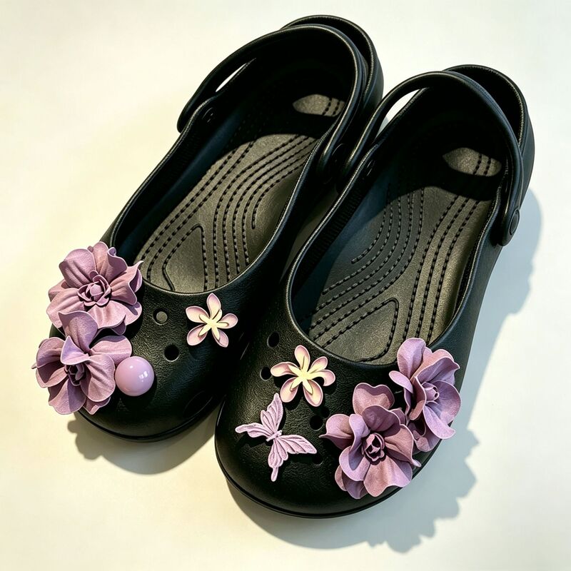 Butterfly High-End Mary Jane Ballet Clogs Accessories Pearl DIY Shoe Flower Accessories Detachable Shoe Buckle