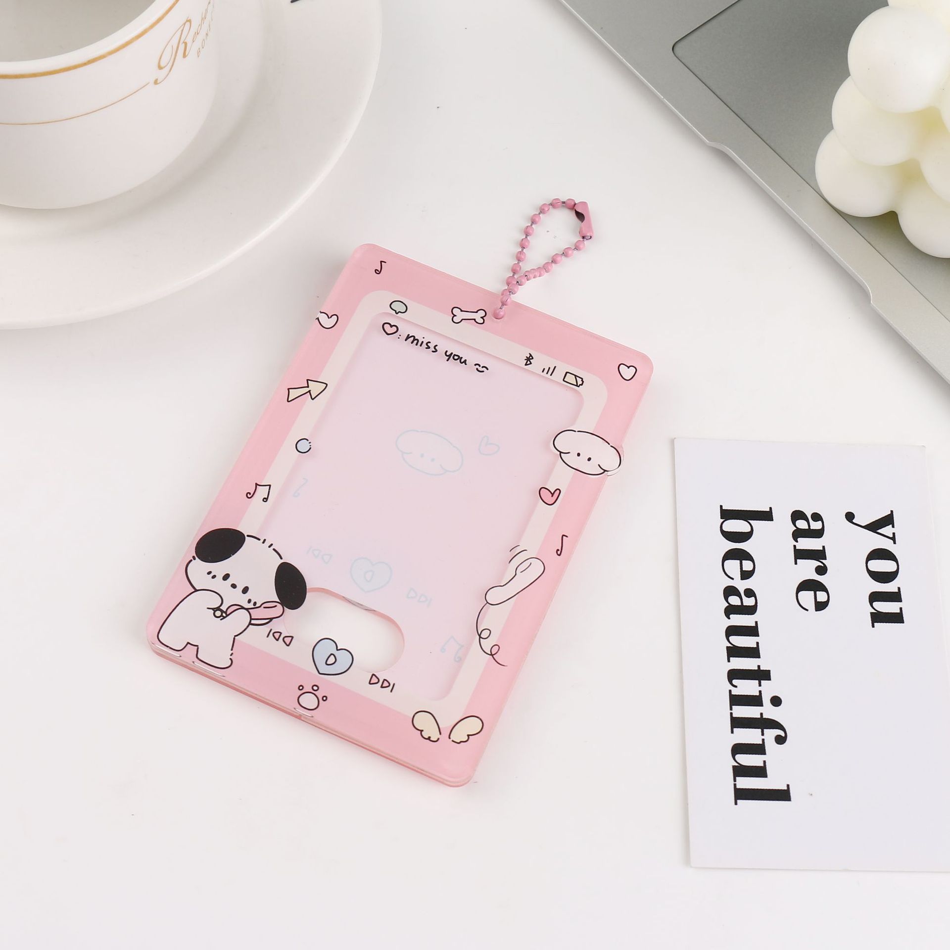 Original cachorro teléfono móvil de dibujos animados Tarjeta de acrílico titular de la tarjeta Tarjeta de ladrillo Goo Tarjeta De pie titular de la tarjeta de escritorio tarjeta pequeña cubierta protectora