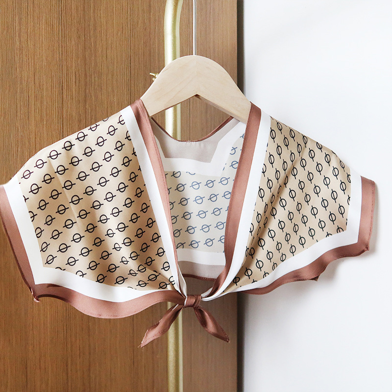 2025 nuevo bufandas de seda hexagonal bufandas de hombro alta sensación de moda de diseño minimalista de seda simulada bufandas temperamento universal