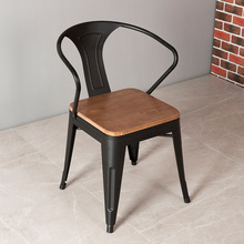 美式铁艺椅子工业风实木餐椅休闲椅靠背椅子咖啡厅餐厅餐桌椅组合