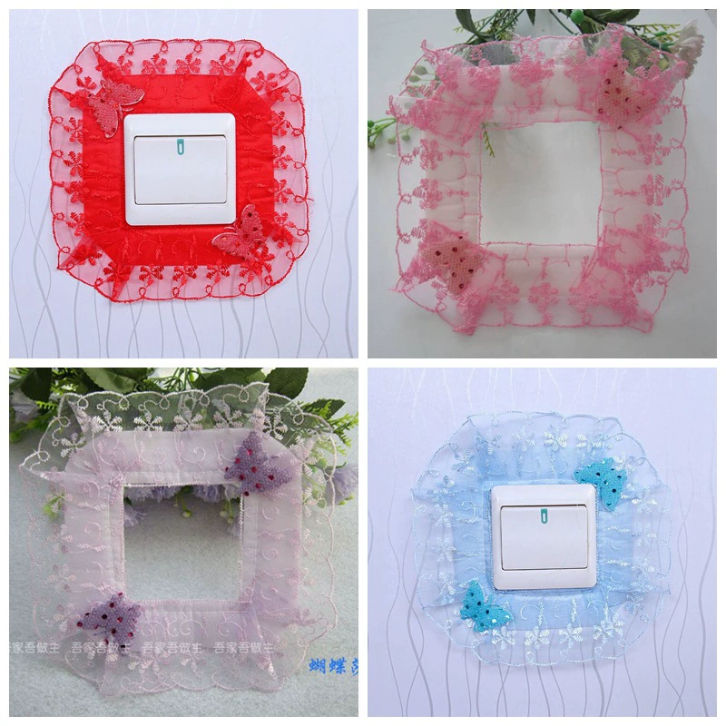 Защитная крышка переключателя Настенная декоративная крышка Крышка переключателя свадебной комнаты Новая наклейка на тканевый переключатель Гнездо переключателя Декоративная Наклейка на стену