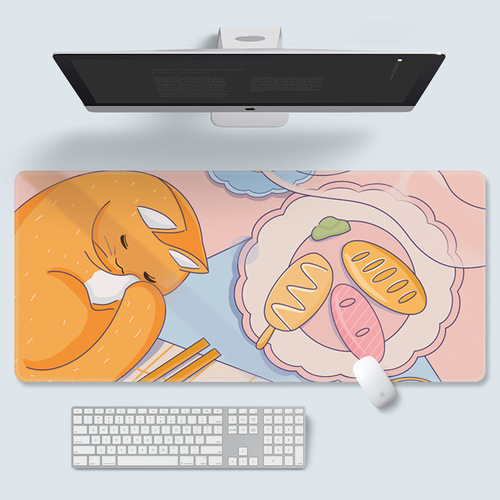Large anime pink mouse pad oversized personality girl office keyboard computer desk pad notebook lock edge