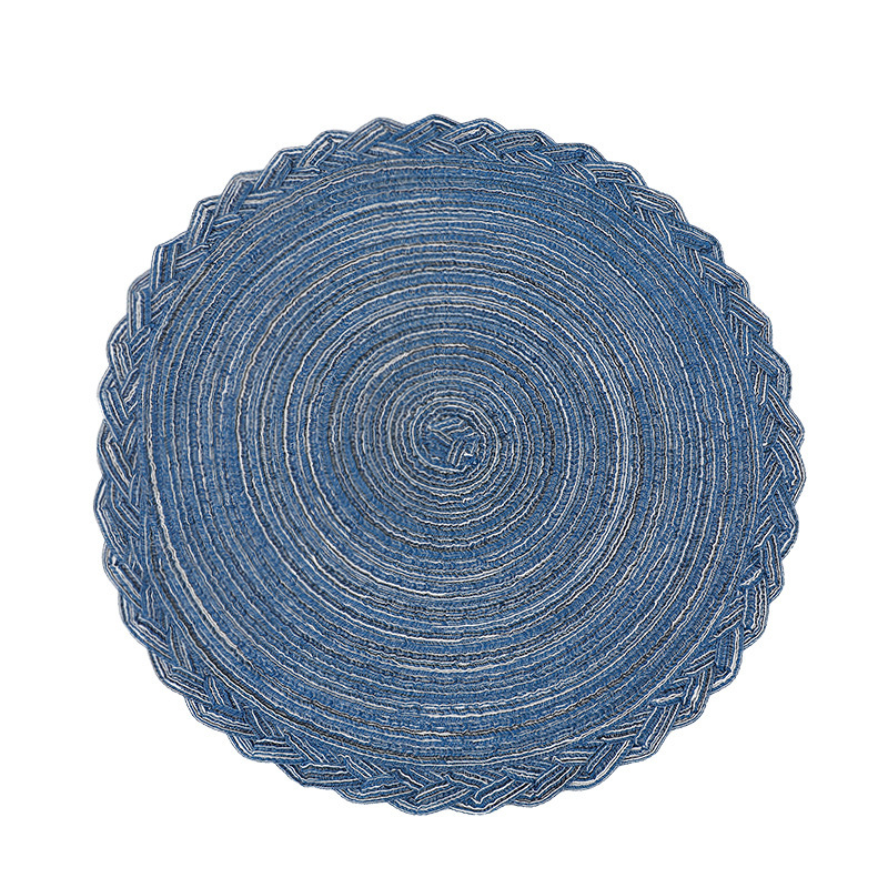 Añadir almohadilla de encaje de hilo de estilo nórdico rami trenzado almohadilla de encaje de algodón redondo almohadilla de mesa de comedor occidental almohadilla aislante de cubierta transfronteriza