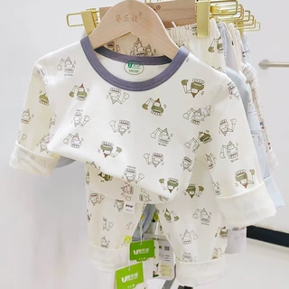 儿童家居服无骨莱卡棉秋衣秋裤儿童睡衣男女小中童套装春秋新