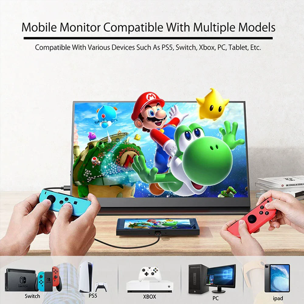 Портативный монитор 14,0 дюйма, ноутбук 2,5K расширение подэкран, HDMI, проекция экрана мобильного телефона/ps4/switch