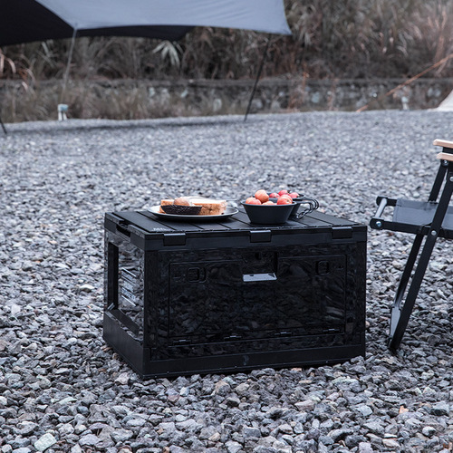 Aluminum alloy lid folding storage box for outdoor use, car trunk household camping box, vehicle organization box