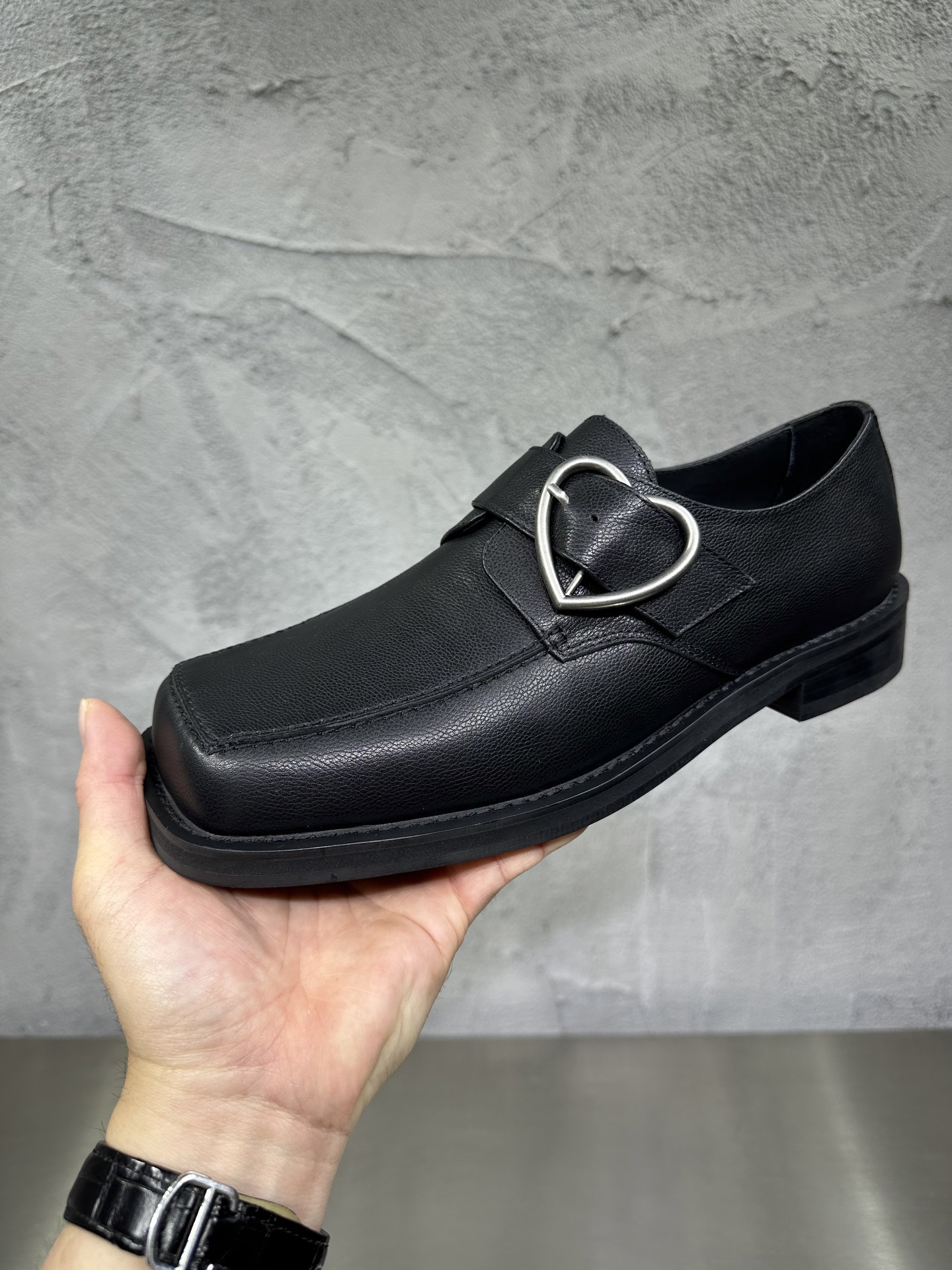 Quality Shoes Fashion Trend Men's Youth Outdoor Toe Black Thick Sole Platform Shoes Large Size Height Increasing Casual Versatile_vogvips.com