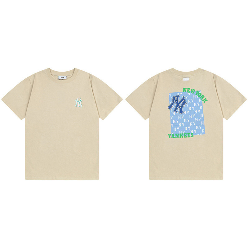 韓国新作MLBバックロゴ大プリントNY半袖Tシャツ男女兼用刺繍カジュアル半袖|undefined