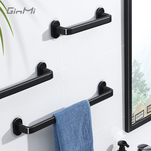 【Dropshipping】No-drilling Towel Rack Bathroom Aluminum Wall Mount Rack Bathroom Towel Drying Rack