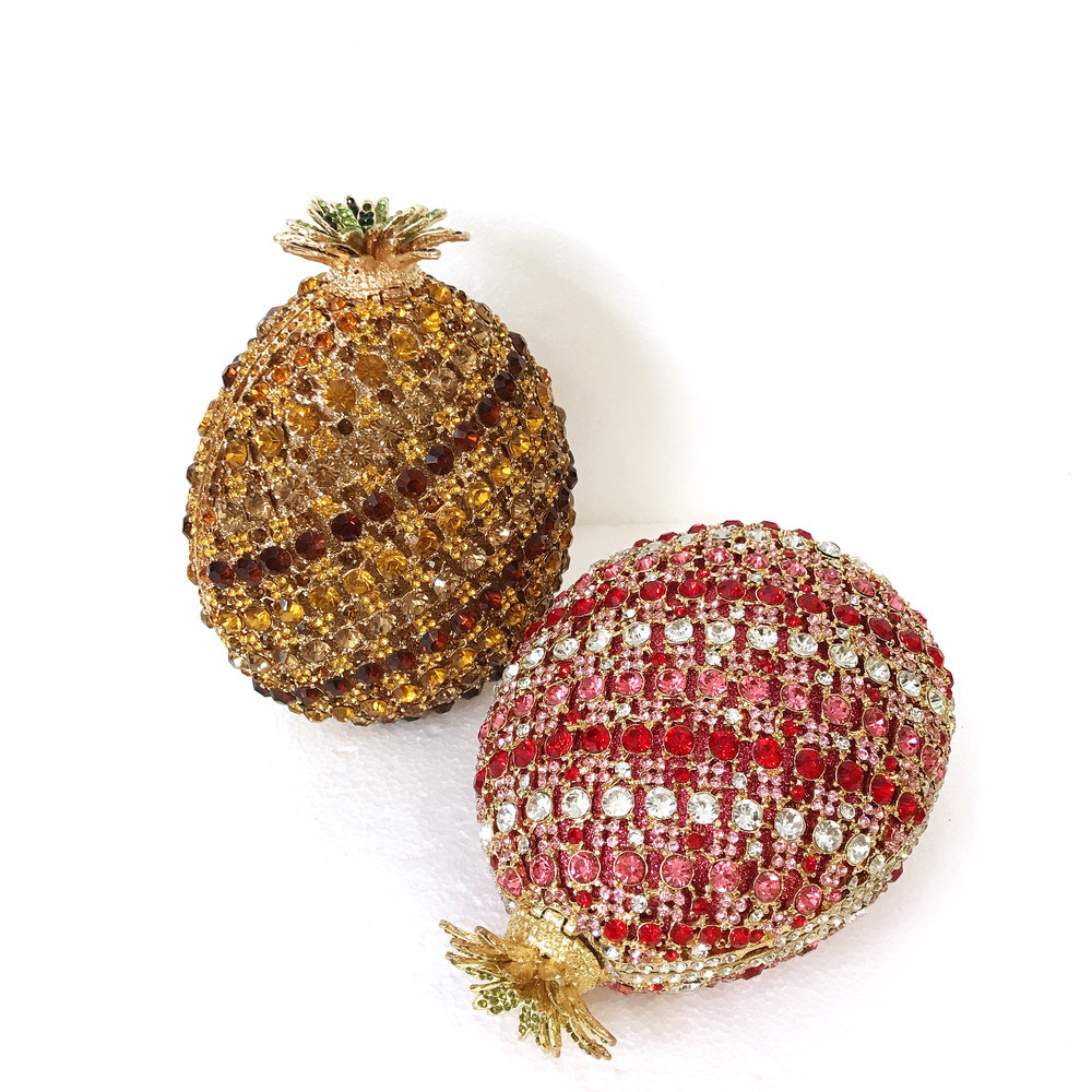 BL135 fruta piña forma de cristal bolsas de banquete de diamantes bolsas de diamantes damas europeas y americanas