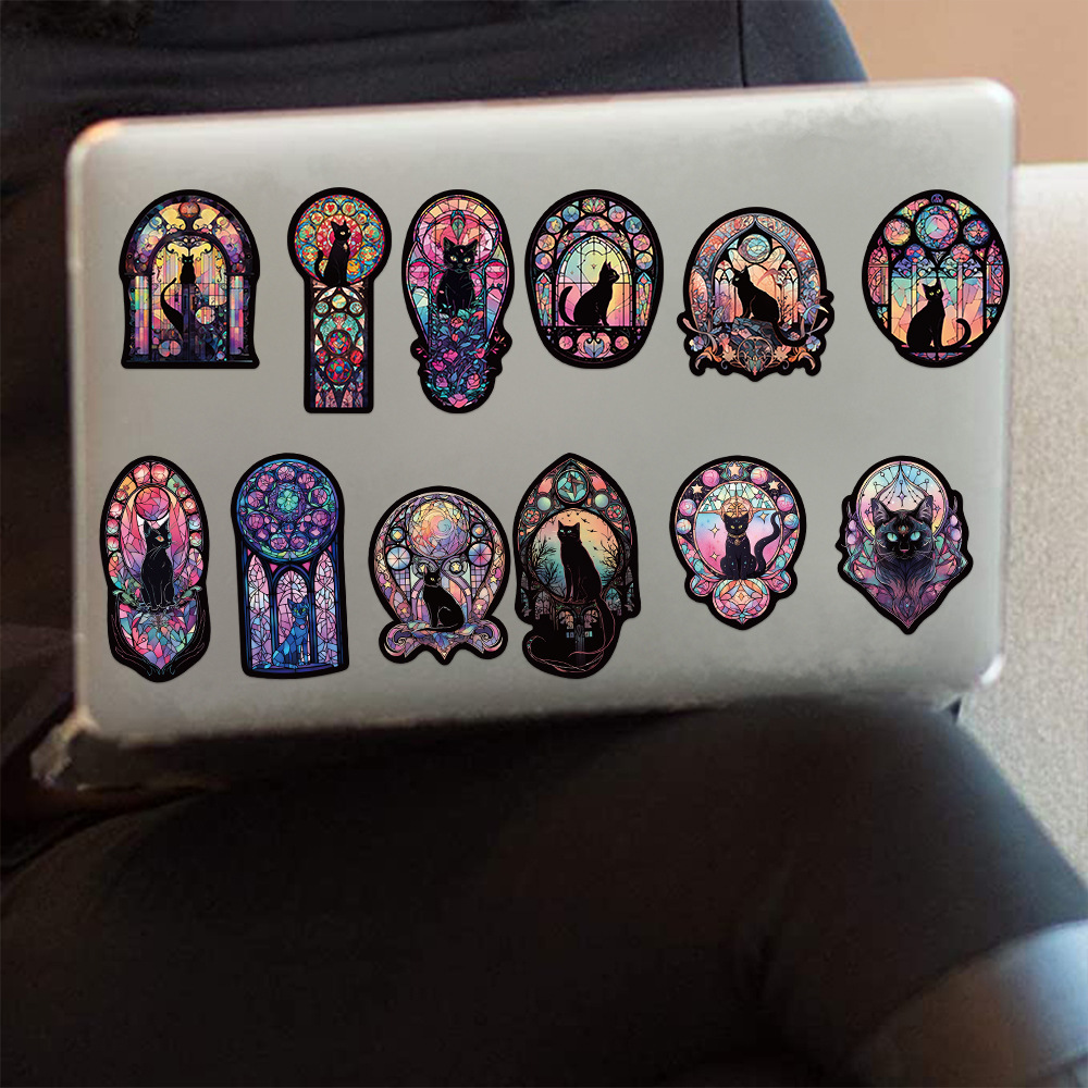 27g Weight Stickers Stationery Type 1 Set Quantity 1 Set Guitar Cat Learning School PVC Cute Stickers