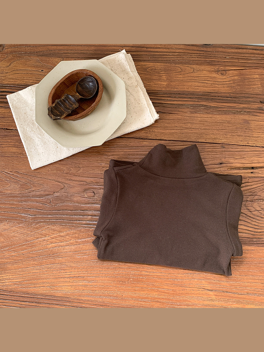 Sugar Pear ropa infantil de invierno para niños de cuello alto camiseta de fondo con 2024 nueva camiseta infantil ropa de bebé