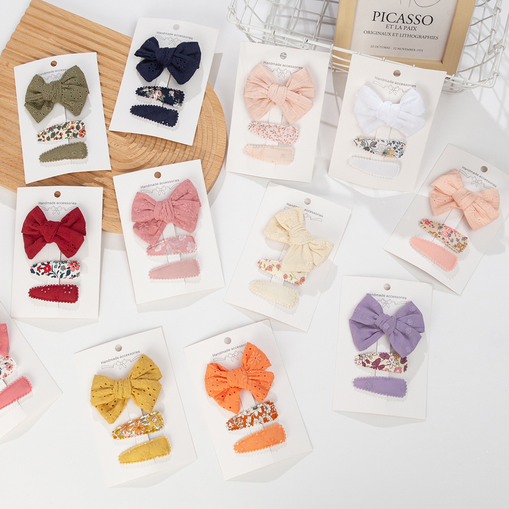 Cute Solid Color Flower Cloth Hair Clip 1 Set display picture 1