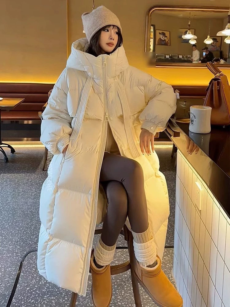 Down jacket, duvet, long-sleeve with down, high-quality style, increased thickness