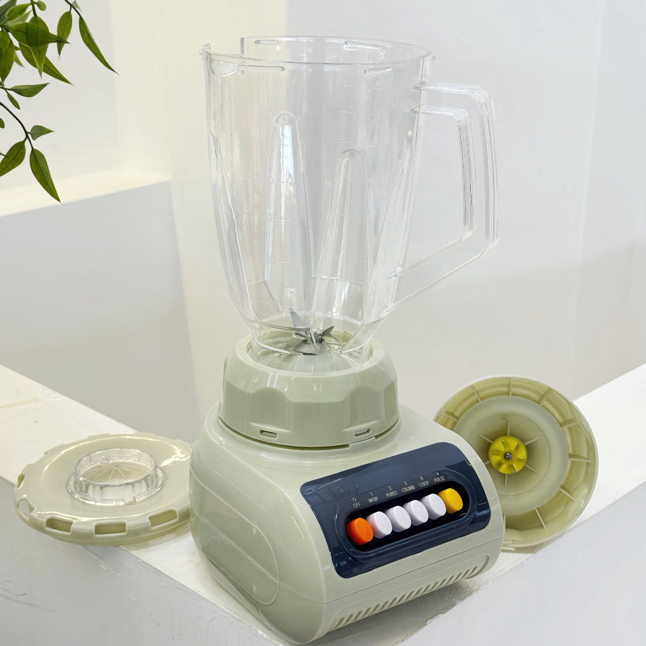 QiLi transfronterizo multifunción cocinadora 1.5L jugo doméstico multipropósito mezclador 4 velocidad ajustable taza de plástico