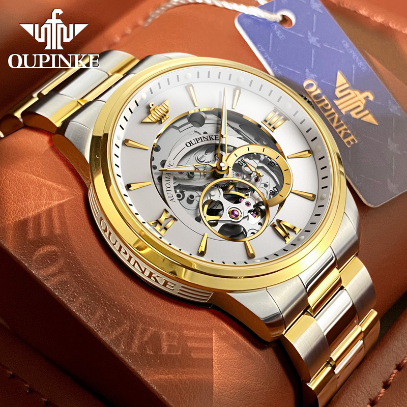 Swiss Official Authentic Qinlang Watch Drop Shipping Hollow Automatic Mechanical Watch Business Waterproof Steel Belt for Men