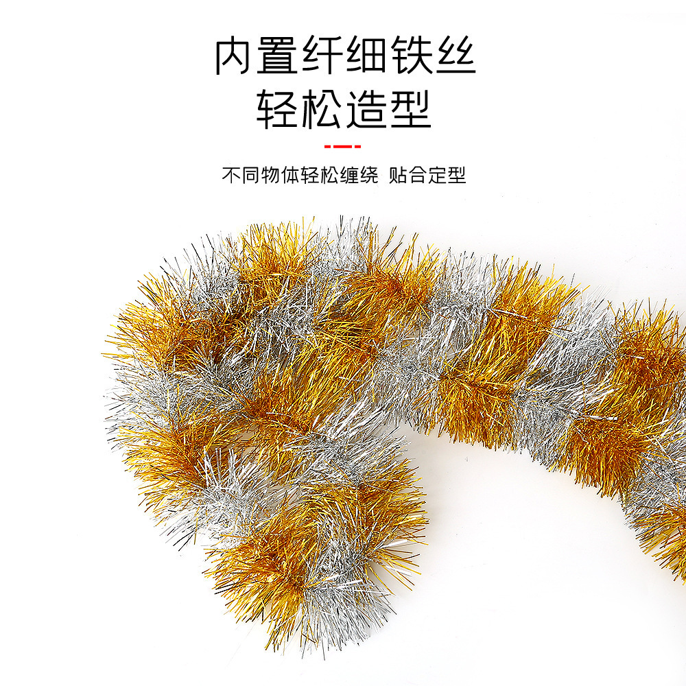 Transfronterizo 9cm sección de decoración de Navidad rayas de lana de colores fiesta centro comercial diseño Garland cinta fábrica al por mayor