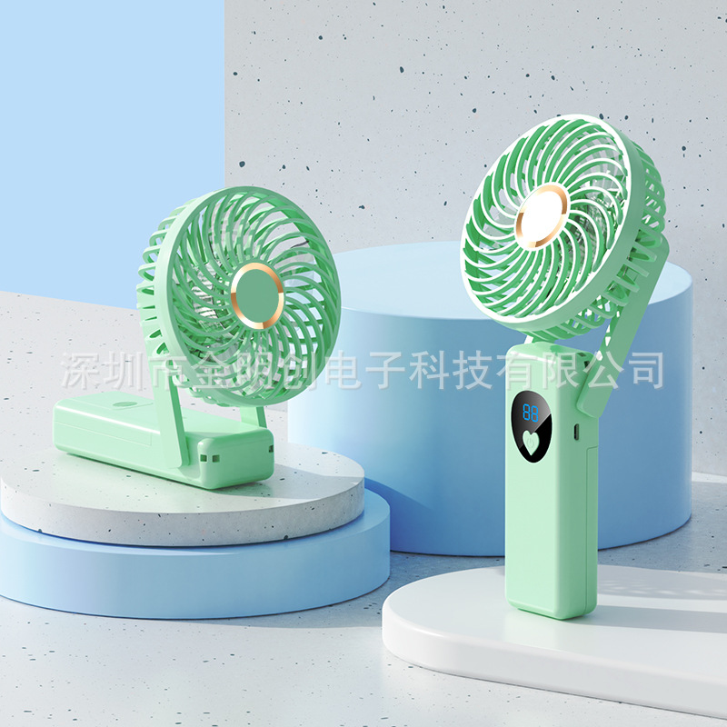 Nuevo Ventilador de Mano Mini, Ventilador de Escritorio Portátil USB para Estudiantes, Ventilador de Mano con Soporte, Viento Fuerte, Regalo, LOGO