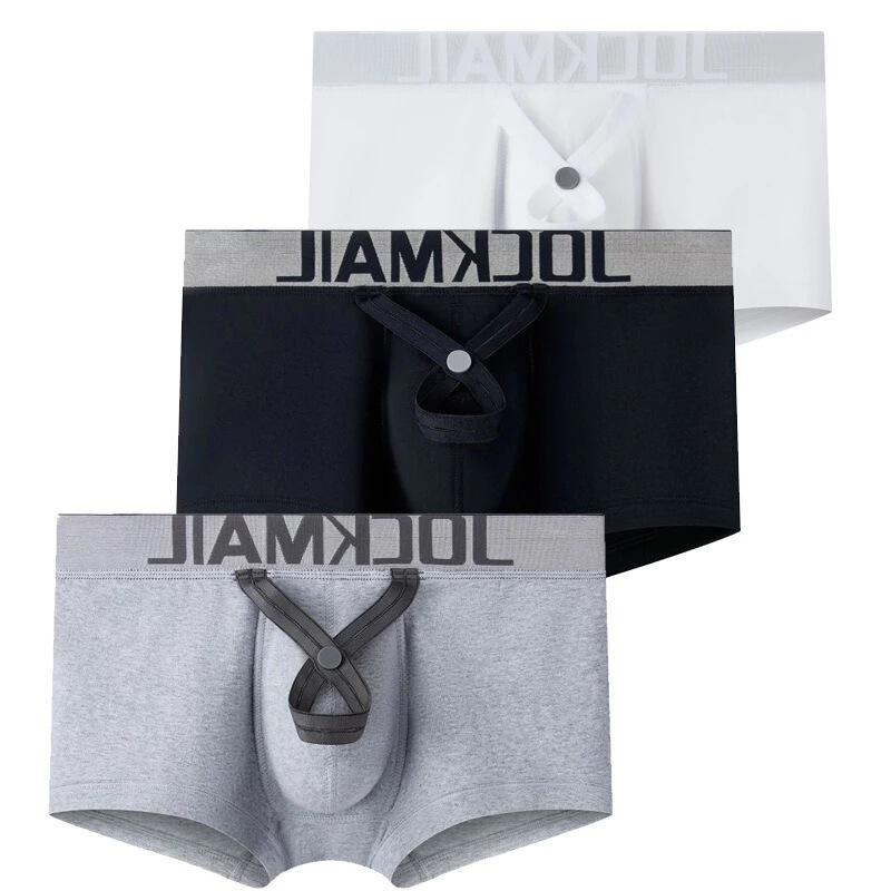 Men's Underwear Simple Youth Ring-Shaped Combed Cotton U-Convex Low-Waist Boxer Briefs