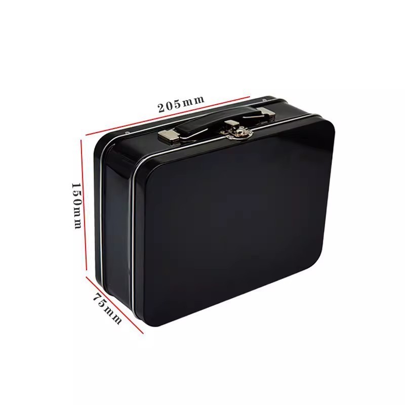 Al contado, la Caja de almuerzo cuadrada de la boca de caballo con cerradura de mano contiene regalos para almacenar cajas de hierro, cajas de juguetes y cajas portátiles. image 7