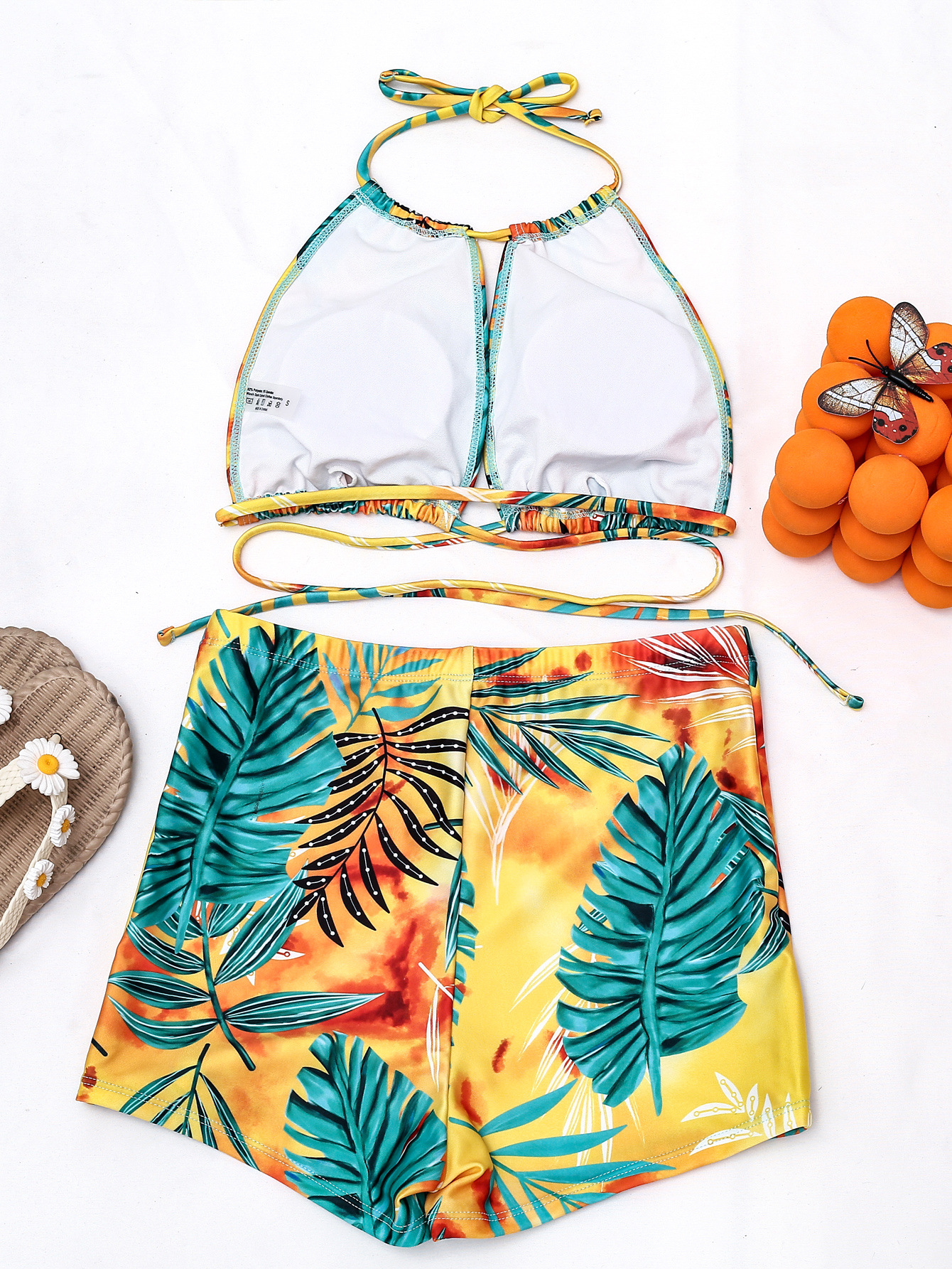 Yellow Color Fashion Swimsuit Bikini Swimsuit Printing Split Swimsuit Bikini