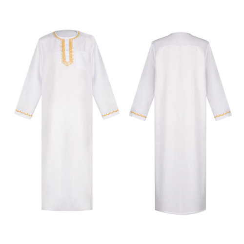Cross-border Arabic robe Middle Eastern embroidery men's Muslim clothing Halloween cosplay party costume