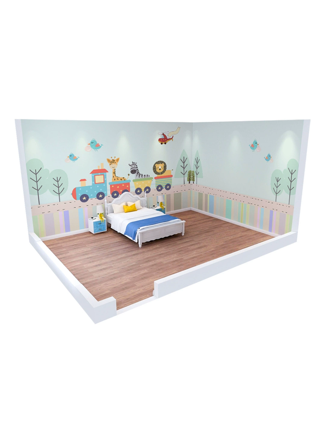 Train, cartoon wallpapers for kindergarten, internet celebrity, 3D