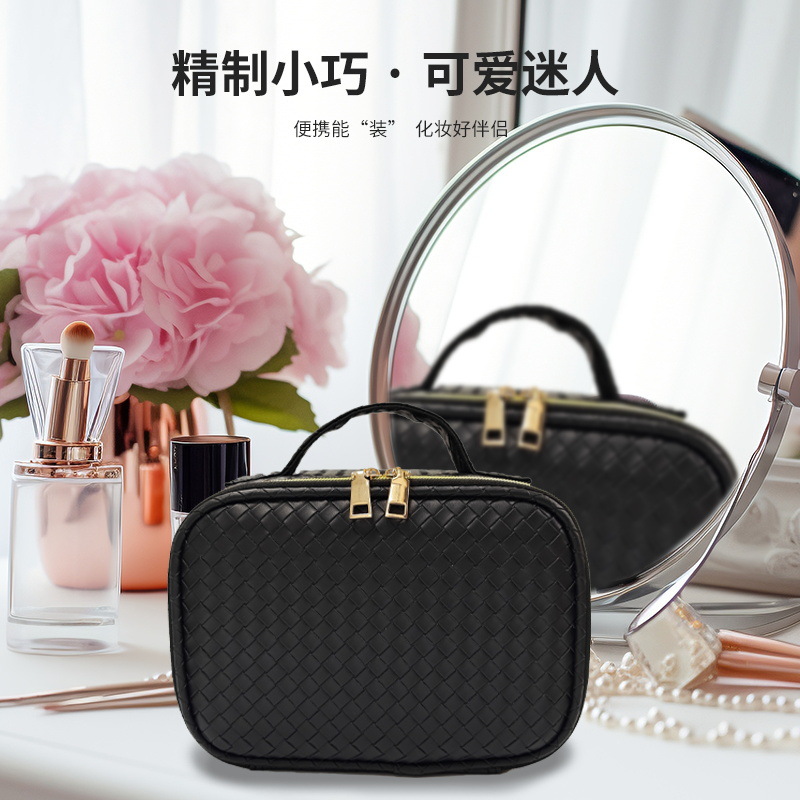 Bolso cosmético portátil de viaje pequeño de 6 pulgadas espejo led bolsa cosmética portátil desmontable de gran capacidad con luz con espejo