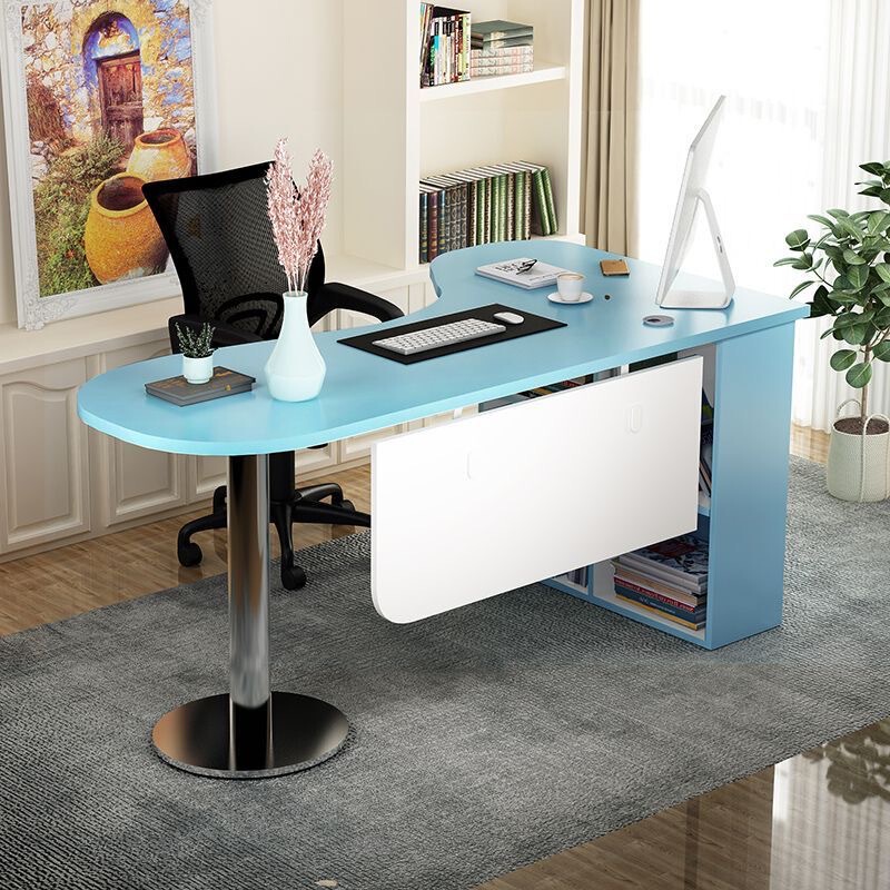 Simple Modern Curved Corner Desk Bookcase Combination Study Table Computer Table Anchor Single Desk Treatment Table