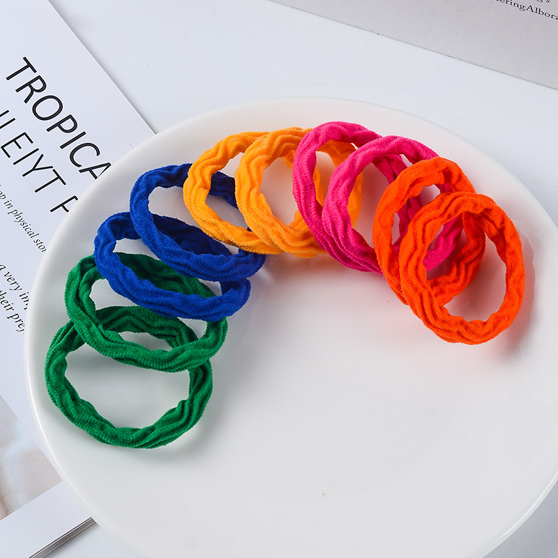Diez paquetes de niños de alta elasticidad anillo de cabello gradiente toalla cabello no daña cabello sin costura cabello estilo extranjero cuerda de cabeza