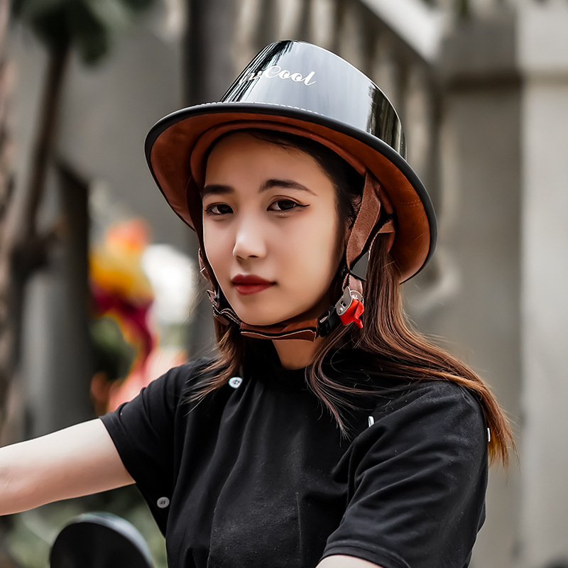 Retro medio casco bandido americano primicia casco viajes calle tiro Caballero sombrero arte casco Caballero casco fábrica entrega al por mayor