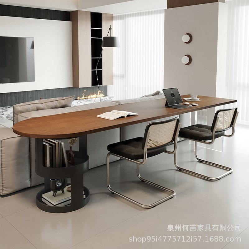 Minimalist Designer Solid Wood Desk Home Living Room Acrylic Storage Dining Table Sofa Long Creative Leisure Table