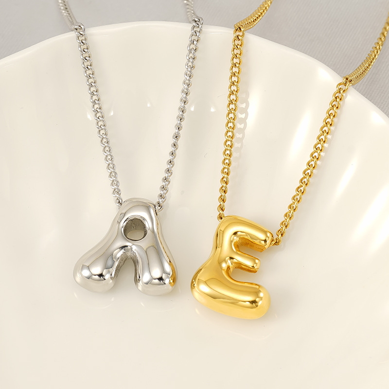 Titanium Steel Pendant Material Wholesale Jewelry Casual Lady Streetwear Letter 304 Stainless Steel Plating Pendant Necklace