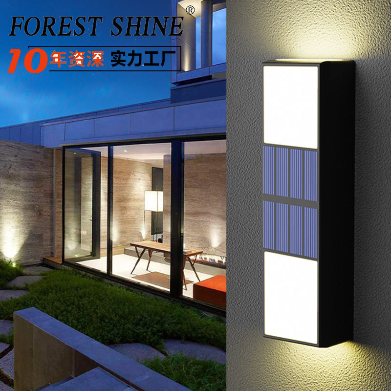 Transfronteriza nueva lámpara de pared solar al aire libre lámpara de paisaje de detección de luz al aire libre lámpara de pared de patio de carga solar al aire libre