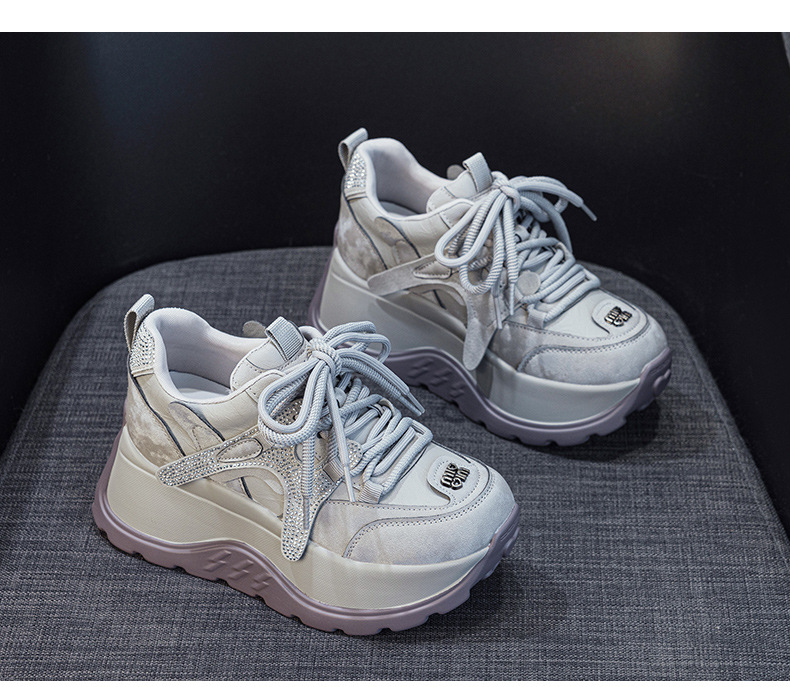 Giày sneaker nữ đế dày phong cách thể thao tăng chiều cao — 5008 lót đơn trắng, 5008 lót đơn xám, 5008-1 lót lông trắng, 5008-1 lót lông xám chi tiết 20