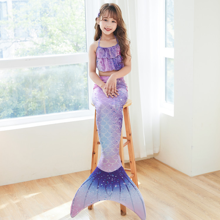 Traje de Baño Cola de Sirena Infantil de Poliéster, Alta Elasticidad, para Natación y Fiestas image 20