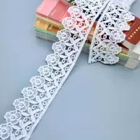 Одностороннее молочное шелковое водорастворимое кружево с вырезами для платья, кружевная цяньсам/юбка, аксессуар ручной работы