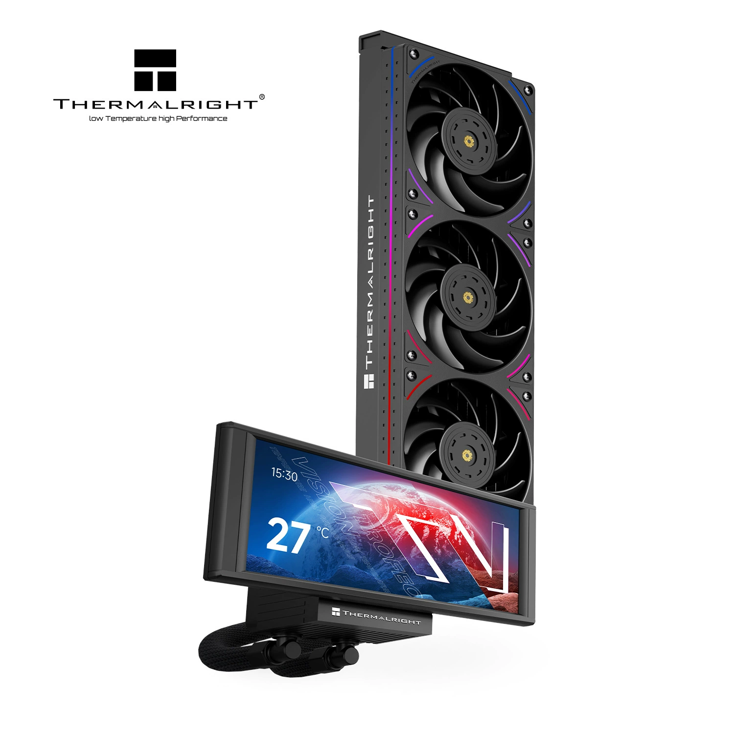 利民 TROFEO VISION 360 computer CPU water cooling radiator magnetic chassis secondary screen