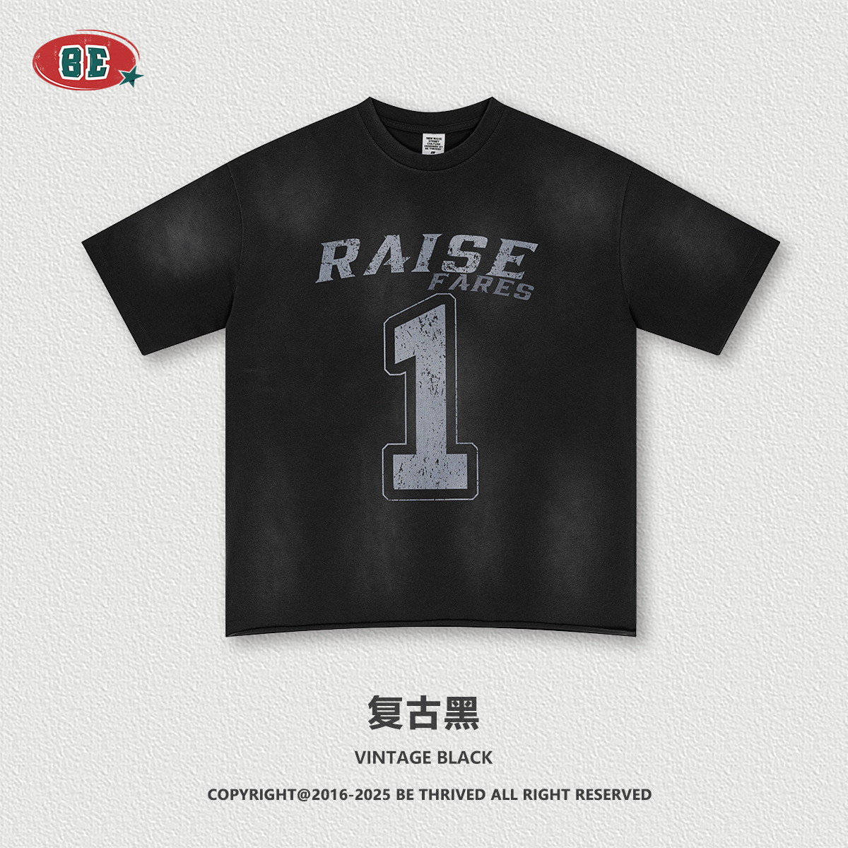 Be Hombres| 2025 verano americano retro sensación de diseño impresa camiseta de manga corta con camiseta de goma negra pesada ropa de moda para hombres