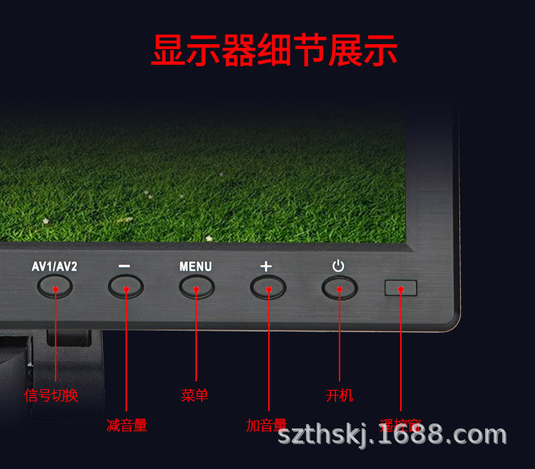 10.1inch Inch Small Monitor for Car with Hdmi+Vga+Av+Usb for Playing Movies, Music, and Images in the Car