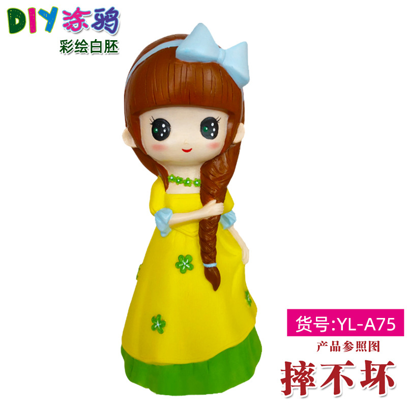 Gran vinilo yeso muñeca embrión blanco al por mayor puntada alcancía gran puntada artesanal DIY colorear blanco