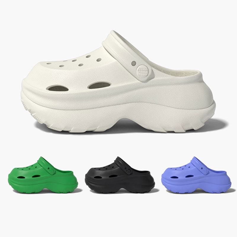 Croc Shoes Women's Summer Thick-Soled Non-Slip Slippers with a Poop-Feeling Feel Versatile Breathable Beach Slippers for Men's Outer Wear