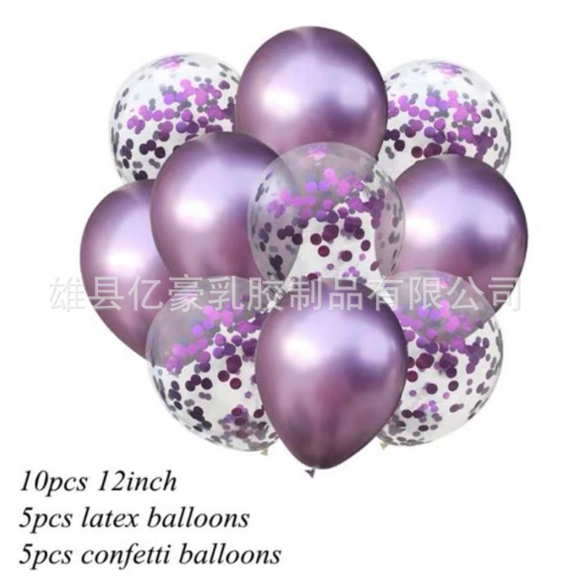 Transfronterizo 12 pulgadas transparente lentejuelas globos de metal combinación fiesta decoración de cumpleaños rojo en línea engrosado lentejuelas globos