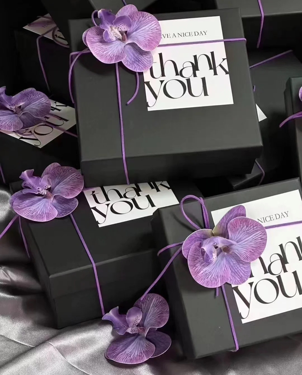 보라색 꽃 블랙 박스(시드니 종이 보내기), 20*18*8cm