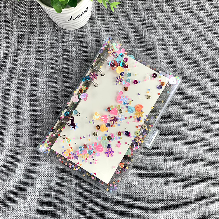 ネット赤ins少女心ユニコーン活ページ本流砂スパンコールa6手帳ノート学生ノート