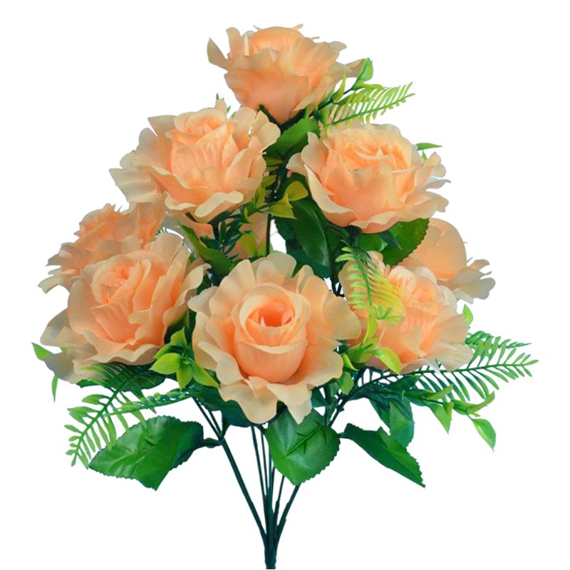 Nanyang pantalla de fotos fábrica de flores de simulación al por mayor rosa 10 flores de seda frasco de flores decoración flores falsas